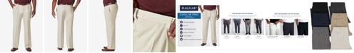 Haggar Men's Big & Tall Cool 18 PRO Classic-Fit Expandable Waist Pleated Stretch Dress Pants